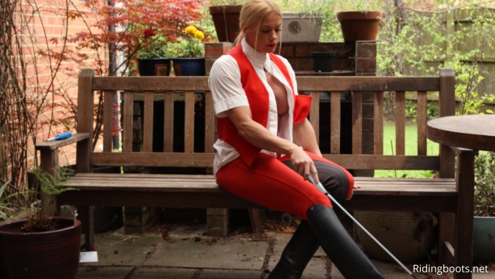 Tori in ridingboots.