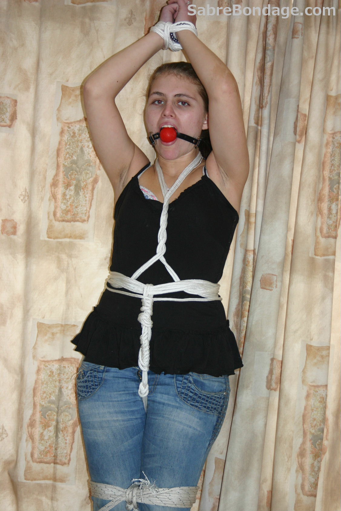 Bound and Ballgagged in Jeans