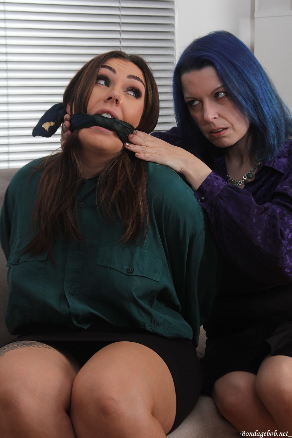 Kacie James & Temptress Kate in bondage.