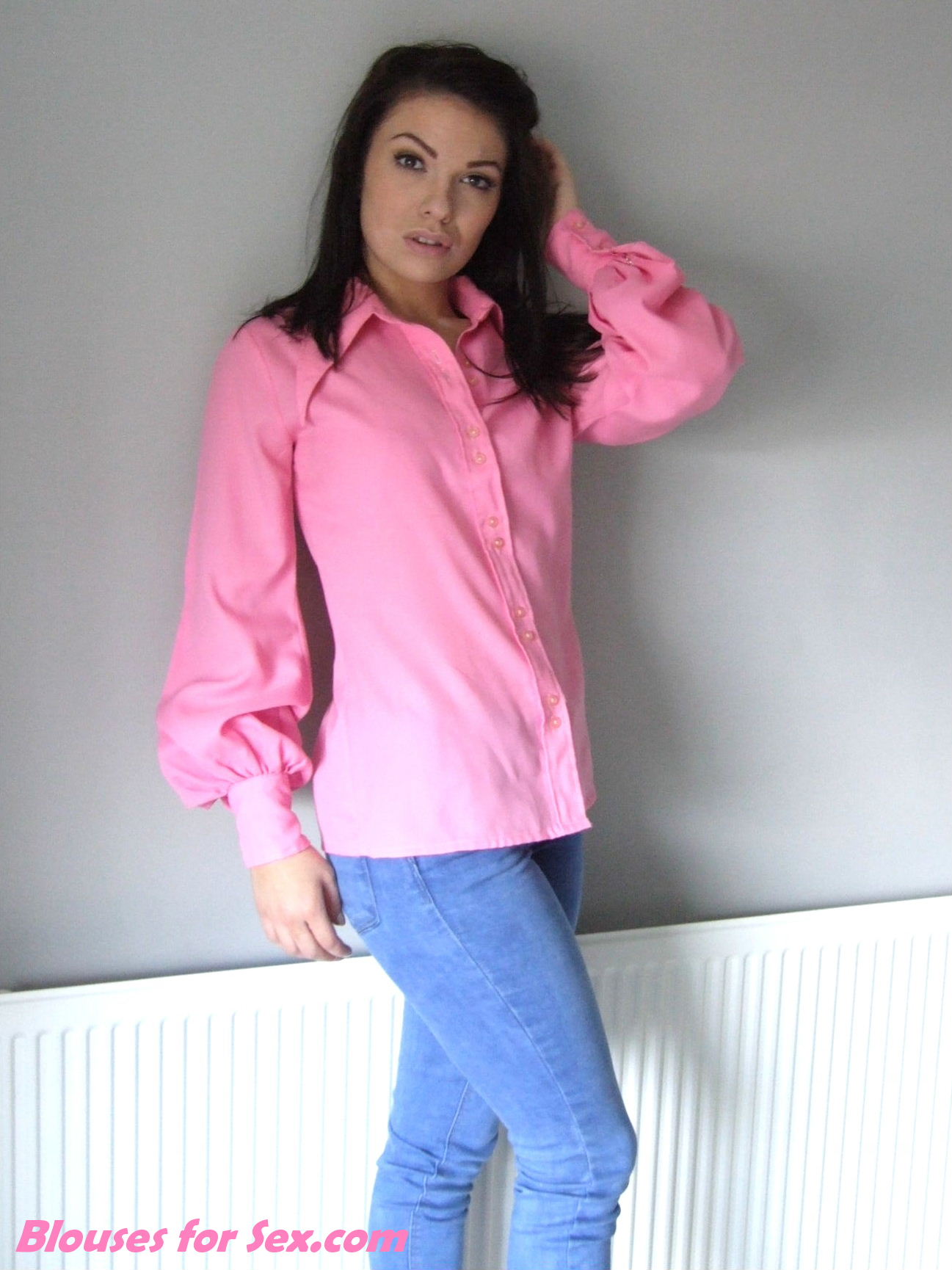 Pink Blouse and Jeans